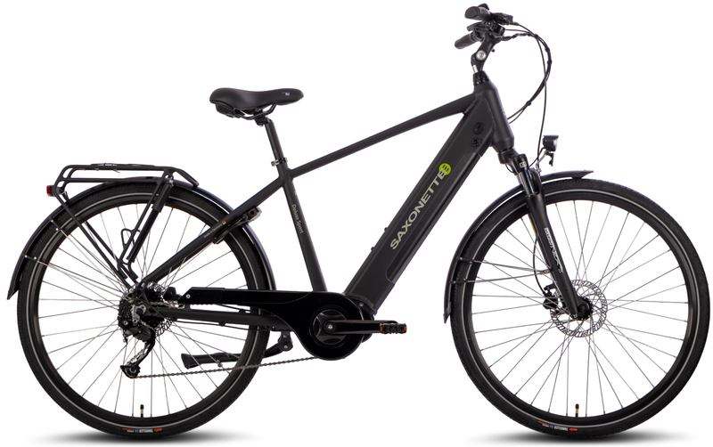 Saxonette E-Bike Herren Trekkingrad Premium Sport mit Diamantrahmen, 10 Gang Kettenschaltung und 522 Wh Akku