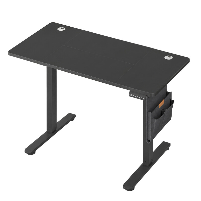 JOYFURNOS Elektrisch Zit-Sta Bureau, Hoogte Verstelbaar, 120,1 x 60,1 cm, 4 Geheugenstanden, voor Thuiswerkplek, Zwart