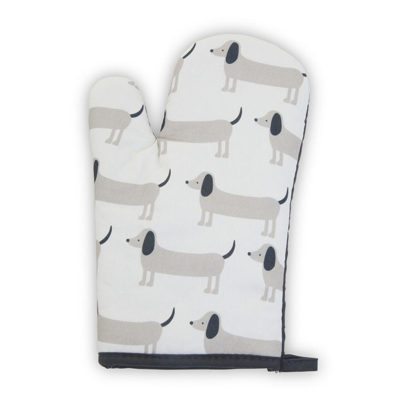 Oven Glove Sausage Dog Cream/Black