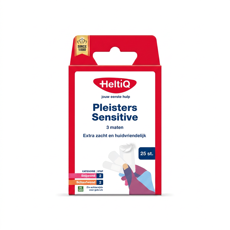 HeltiQ Pleisters Sensitive 3 maten 1 karton 25 st.