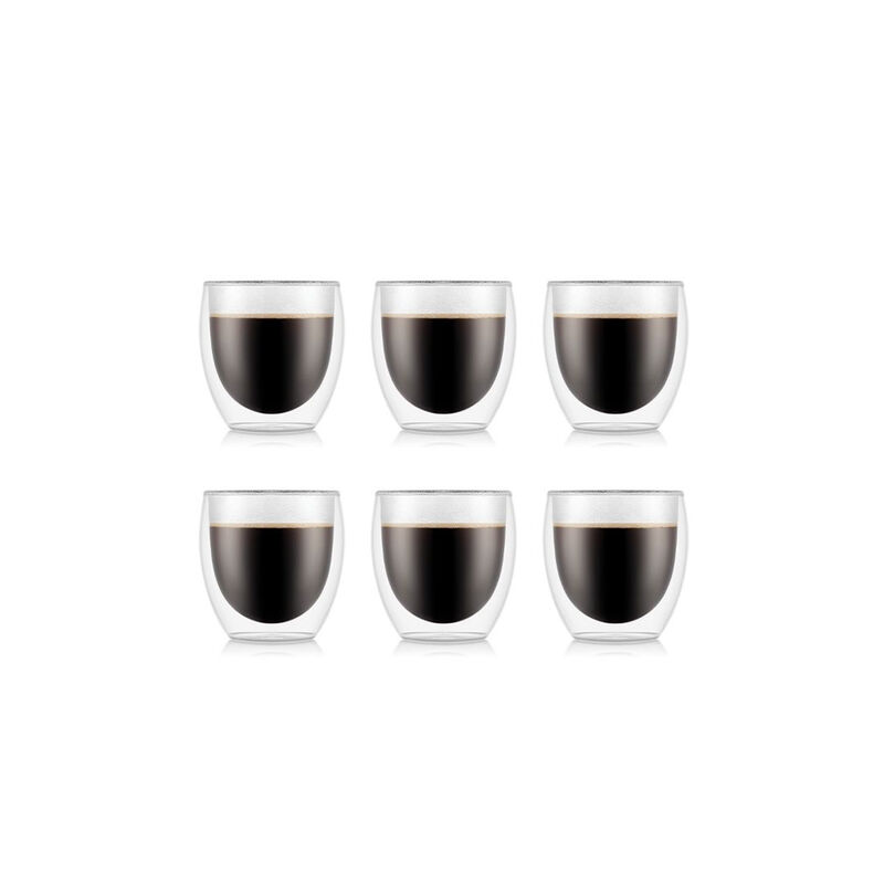 PAVINA Set of 6 - 250ml Double Walled Thermo Glasses - Small