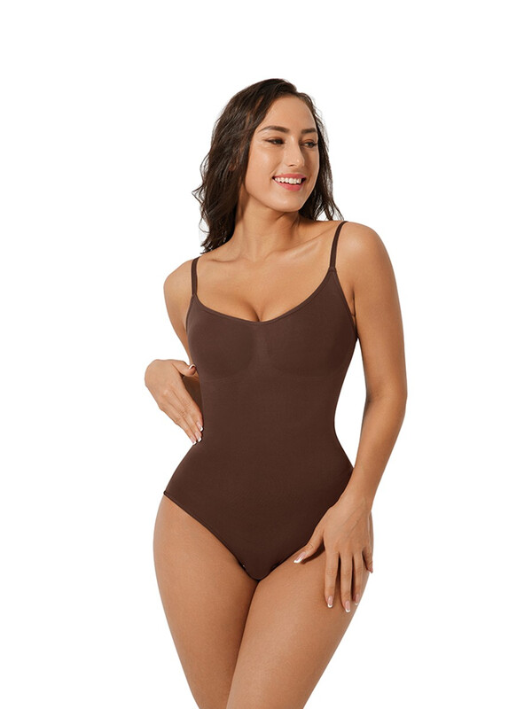Everyday Wear Seamless Comfortable Hip-hugging Panties Ruched Bust Bodysuit for Women