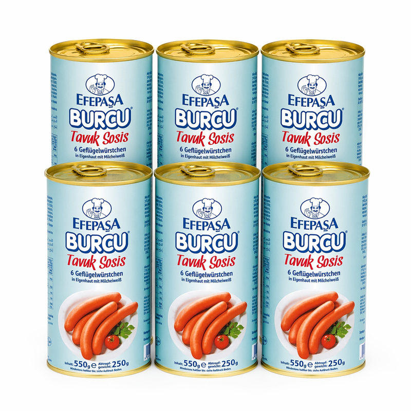 Efepasa Burcu Tavuk Sosis (Kipworst) 550 g Turks x 6