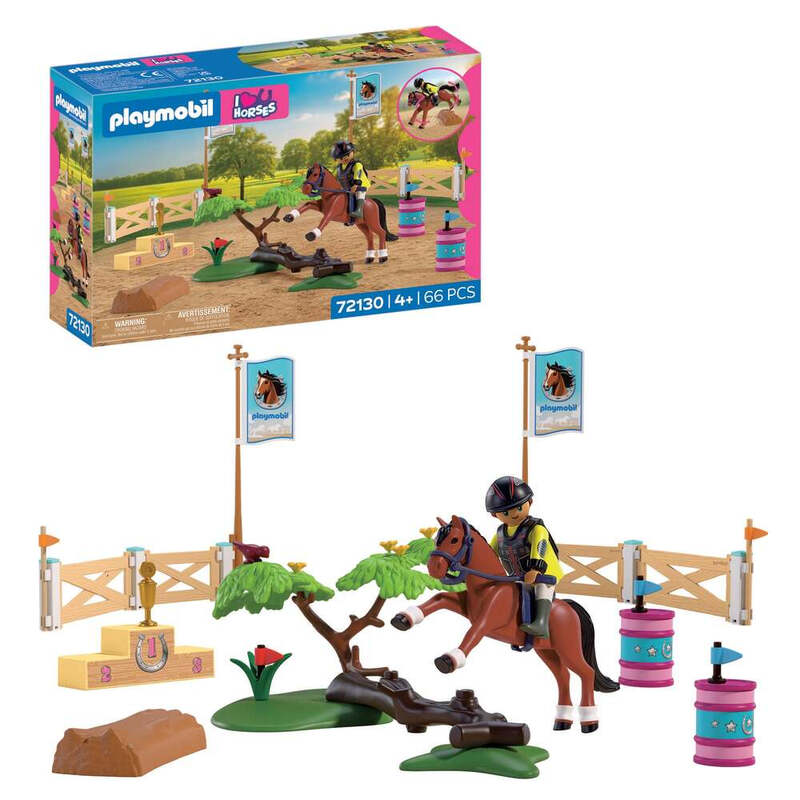 PLAYMOBIL Turnierreitplatz: Toy-Set mit Pferden und Reiterfiguren für detailreiche Turnierszenen und fantasievollen Spielspaß