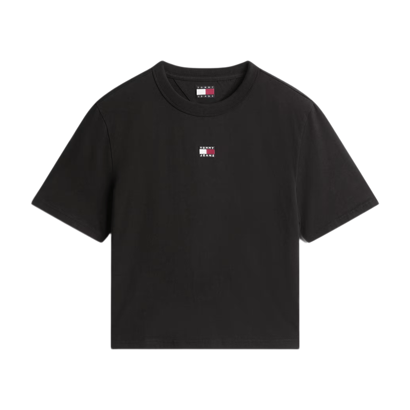 Tommy Hilfiger Black Tommy Badge Boxy Crew Neck T-Shirt