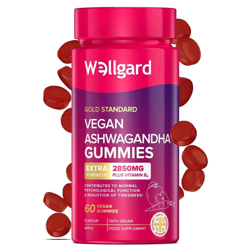 Wellgard Ashwagandha Vegan Stress Support Gummies Apple Flavour - 60 Gummies