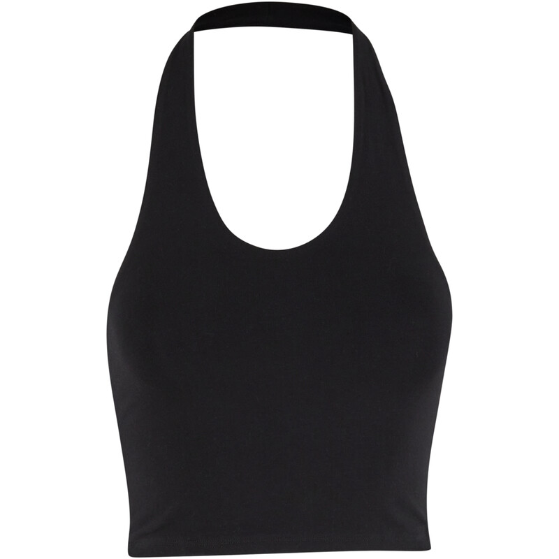 Urban Classics Damen Basic Jersey-Top mit Rundhalsausschnitt Schwarz