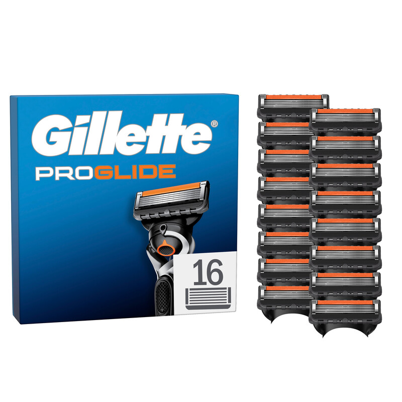 Gillette Fusion5 Proglide 16 Ersatzklingen mit 2x Gleitstreifen vor und nach den Klingen und neuer EverGlide Gleitstreifen für unglaubliche …