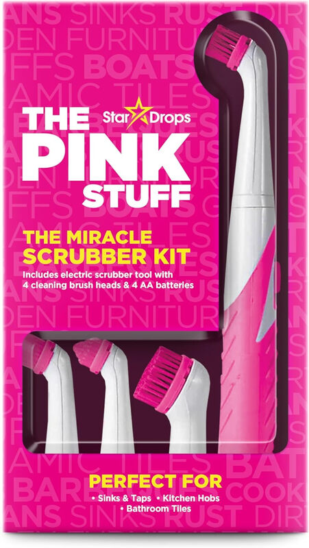 Miracle Scrubber Kit - Electric Scrubber Cleaning Tool Plus 4 Cleaning Brush Heads