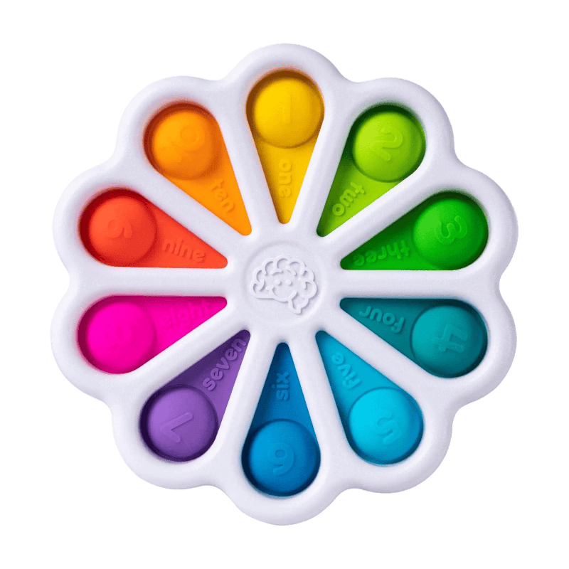 Fat Brain Dimpl Digits Number Learning Toy for Babies & Toddlers - Push & Pop Silicone Early Development Activity Toy