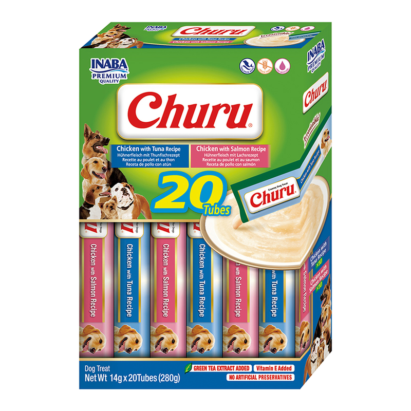 INABA Churu Dog Multipack 2 Chicken Seafood Varieties 20pcs.