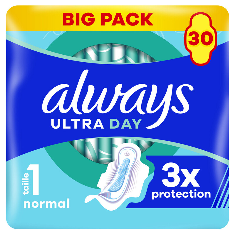 Serviettes Hygiéniques Avec Ailettes Normal Taille 1 Ultra Day Always Le Pack De 30 Serviettes Hygiéniques - vue 2