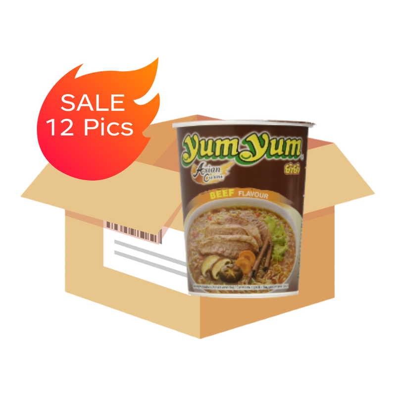 Yum Yum Instant Noedels Cup Rundvlees - 12 x 70 g (Doos)