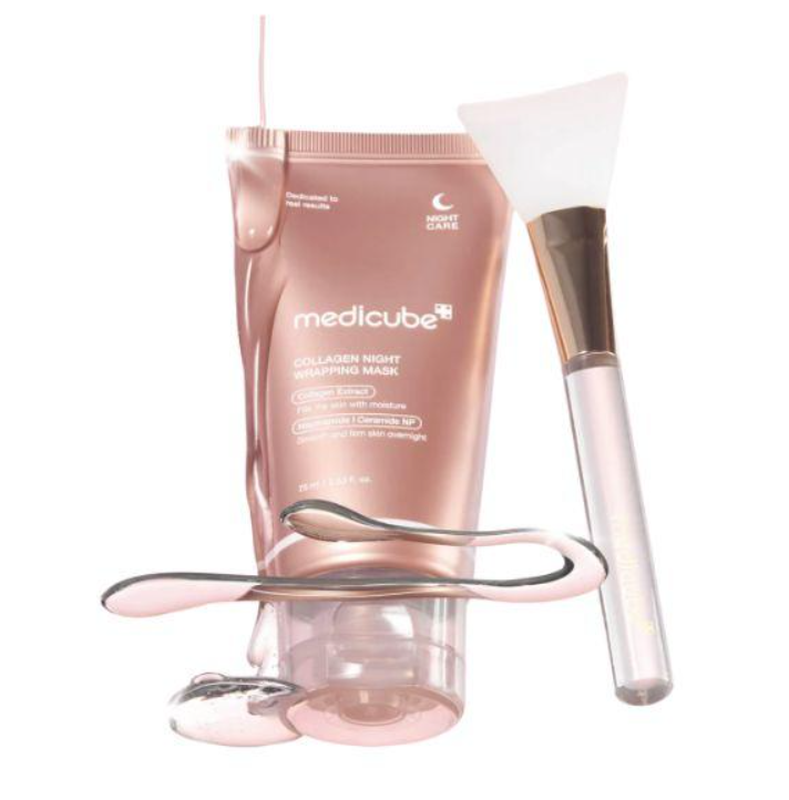 medicube Kollagen Nacht Wrapping Maske Geschenkset 75 ml + Pinsel