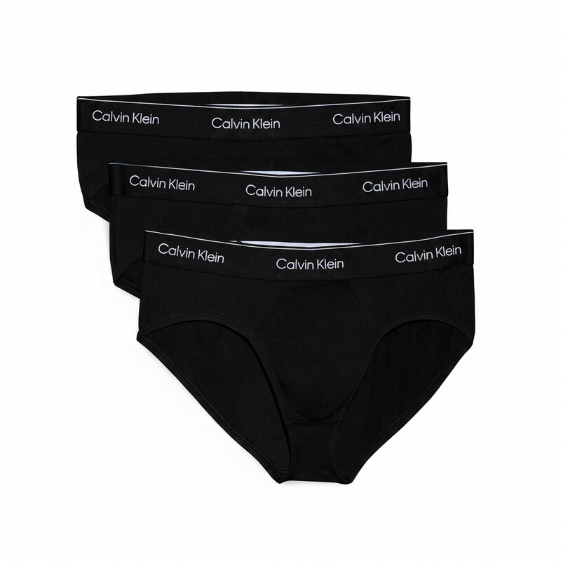 Calvin Klein Hip brief 3-pack voor heren, maat S, zwart, TM6, W/DTM WB