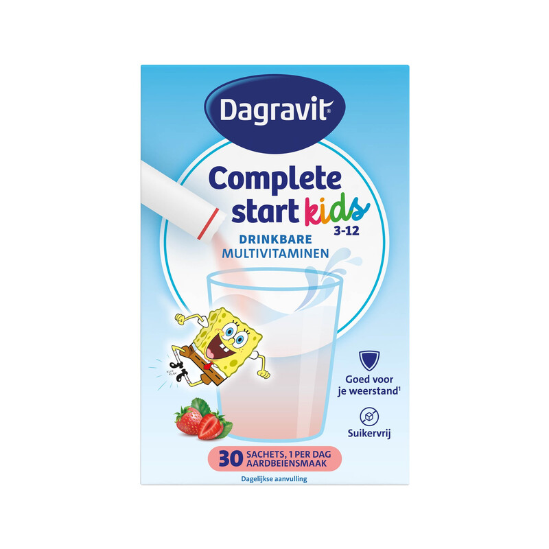 Dagravit Start Drinkbare Multivitaminen Voor Kinderen Aardbei, 30 Sachets