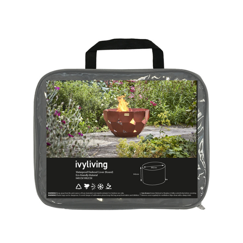 Ivyline Green Waterproof Fire Pit Cover In Eco-Friendly Material (Round) H45cm W82cm