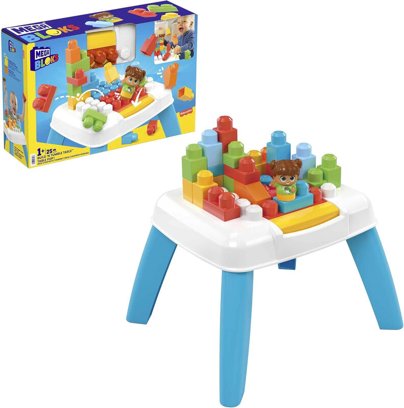 Mega Bloks Bouwset Tafel met Blokken - 25 stuks, 40,4 x 34,8 x 28,1 cm