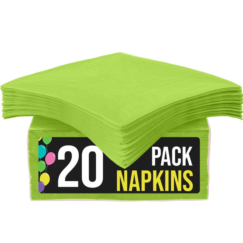 Unique Lunch Napkins, Lime Green, 20 pack
