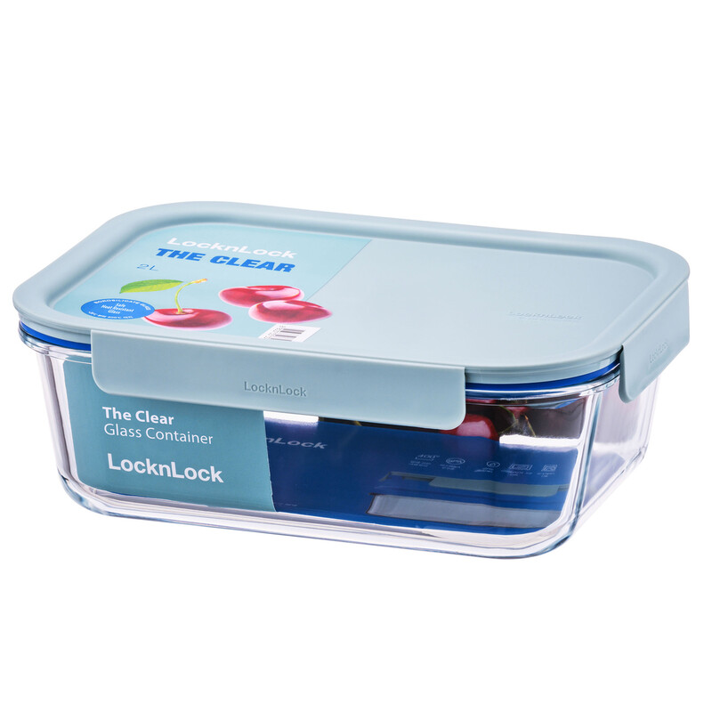 LocknLock Hitzebeständige Glas-Frischhaltedose 380 ml – Transparenter Behälter mit Minzgrüner Deckel, Backofen-, Mikrowellen- & Spülmaschinengeeignete Glas-Aufbewahrungsbox mit luftdichter Silikonversiegelung