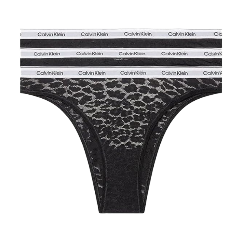 Calvin Klein Brazilian Low-Rise Unterwäsche 3er Pack UB1 Schwarz Frauen 2XL