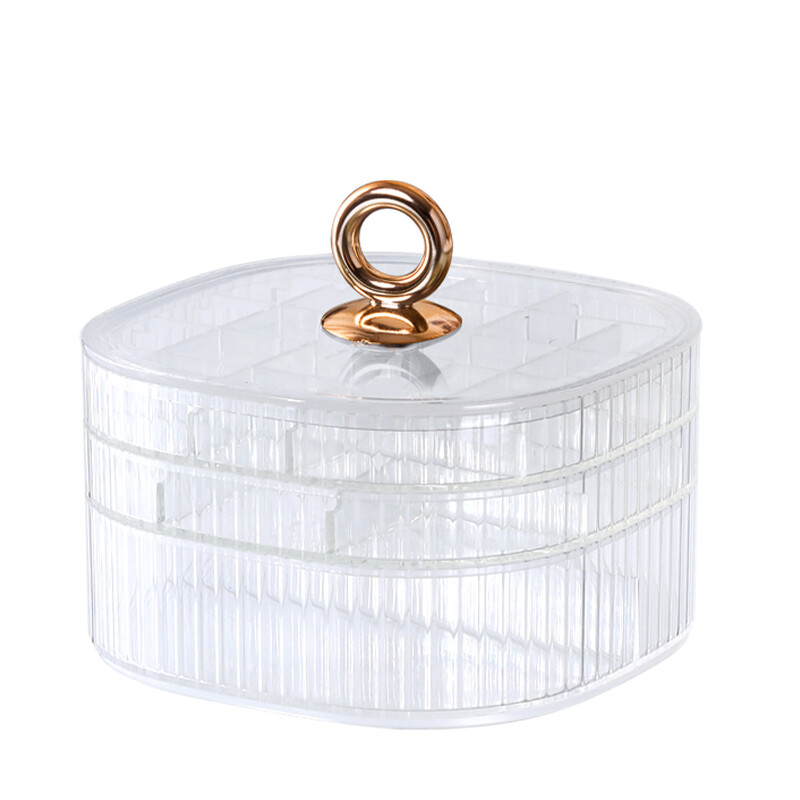 Jewelry Storage Box High-Capacity Multi-Layer Compartment Earrings Necklace Ring Watc