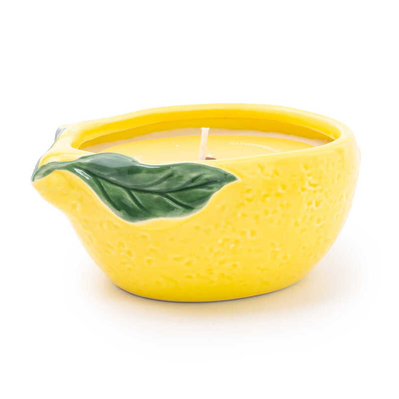 Candle Lemon Ceramic Citrus Yellow