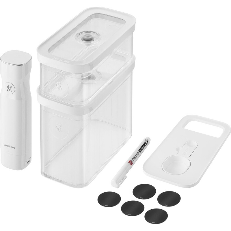 CUBE Vakuum Starter Set, M / 5-teilig | Transparentweiß | CUBE Grey Line | EU