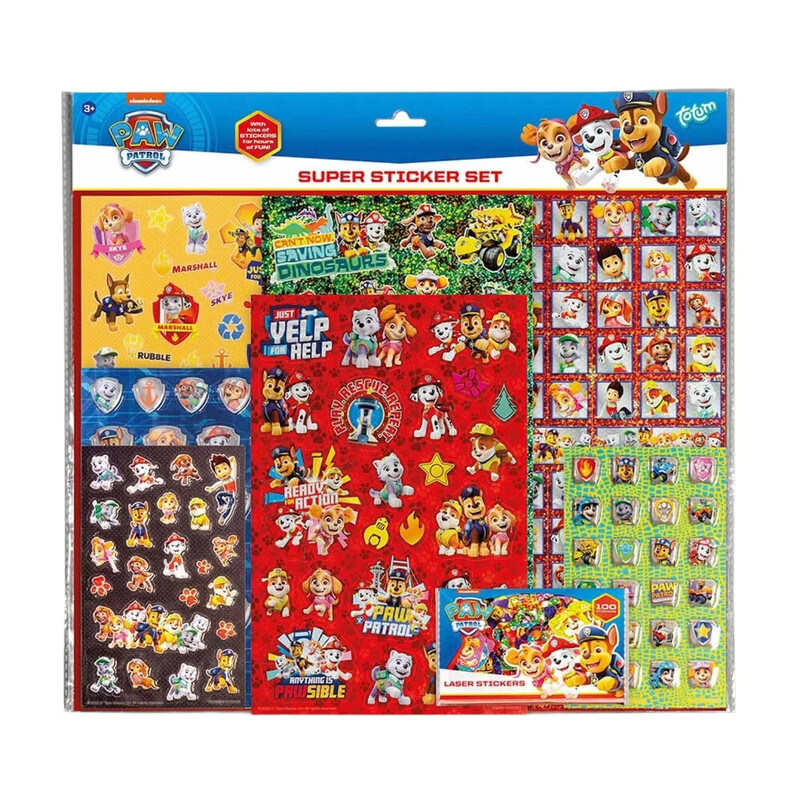 Totum PAW Patrol Super Sticker Set with Over 300 Stickers including Laser and Puffy