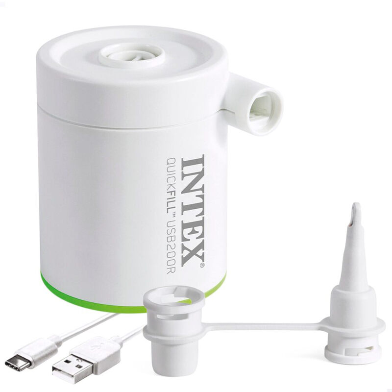 INTEX QuickFill USB200R Wiederaufladbare Luftpumpe – 8 x 8 x 8 cm, Mehrfarbig, 200 L/min