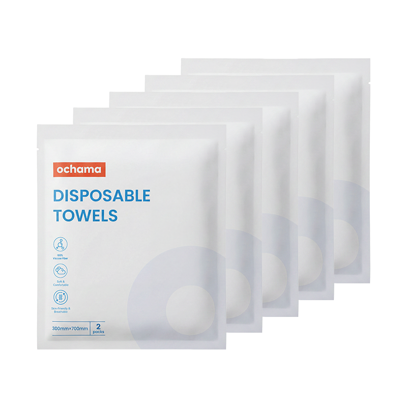 ochama disposable towels 30*70cm 10-pack (2 pieces*5 packs) essential for business trips and travel portable hygienic towels