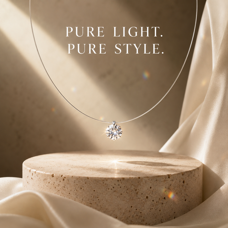 VoxorAI – Halsketting van witte moerassien, sieraad, elegant en gemakkelijk te combineren met andere sieraden. Halsketting in de vorm van ‘tranen van de zeemeermin’.