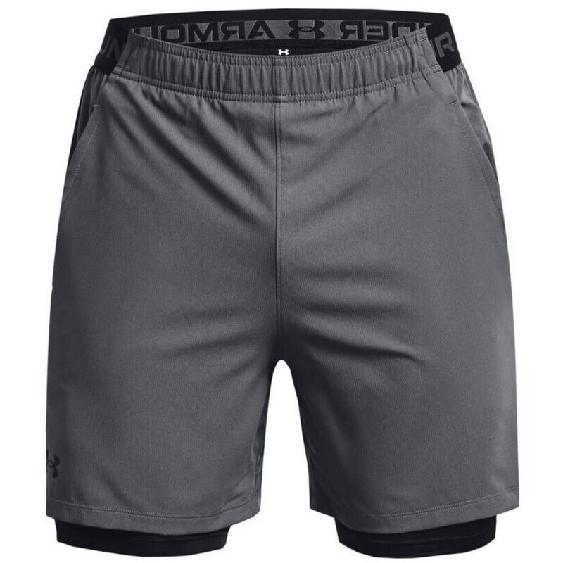 Vanish Woven Men's 2-in-1 Shorts Castlerock Black L