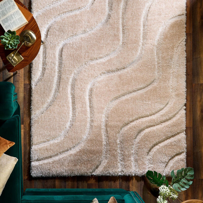 Rug Soft Carved Wave Cream 160x230cm