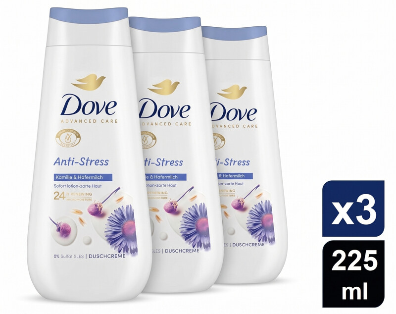Dove douchegel - Anti-stress & ontspannend – 225 ml (3-pack)