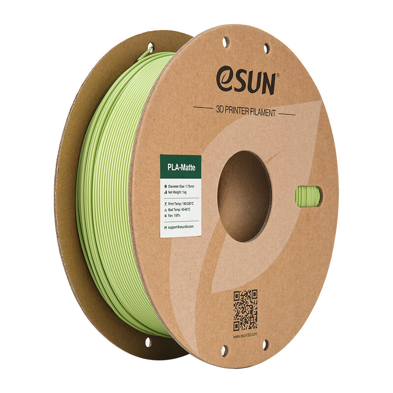 eSUN PLA-Matte 3D-printfilament 1,75 mm - Matcha groen 1 kg, Geavanceerde matte textuur netjes opgerold eenvoudig te gebruiken 3D-printmateriaal voor FDM-printers