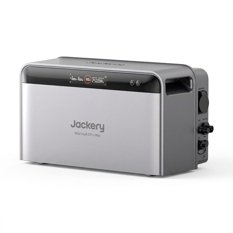 [Lieferung am nächsten Tag] Jackery SolarVault 3 Pro Max Balkon-Solarenergie-System mit Speicher, 2500 W, 4 MPPT, 4000 W PV-Eingang, 2500 W Notstromversorgung, Erweiterbar auf bis zu 15 kWh