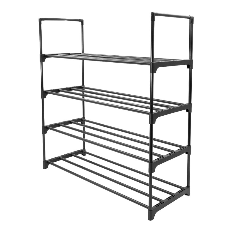 4-Tier Shoe Rack - Black