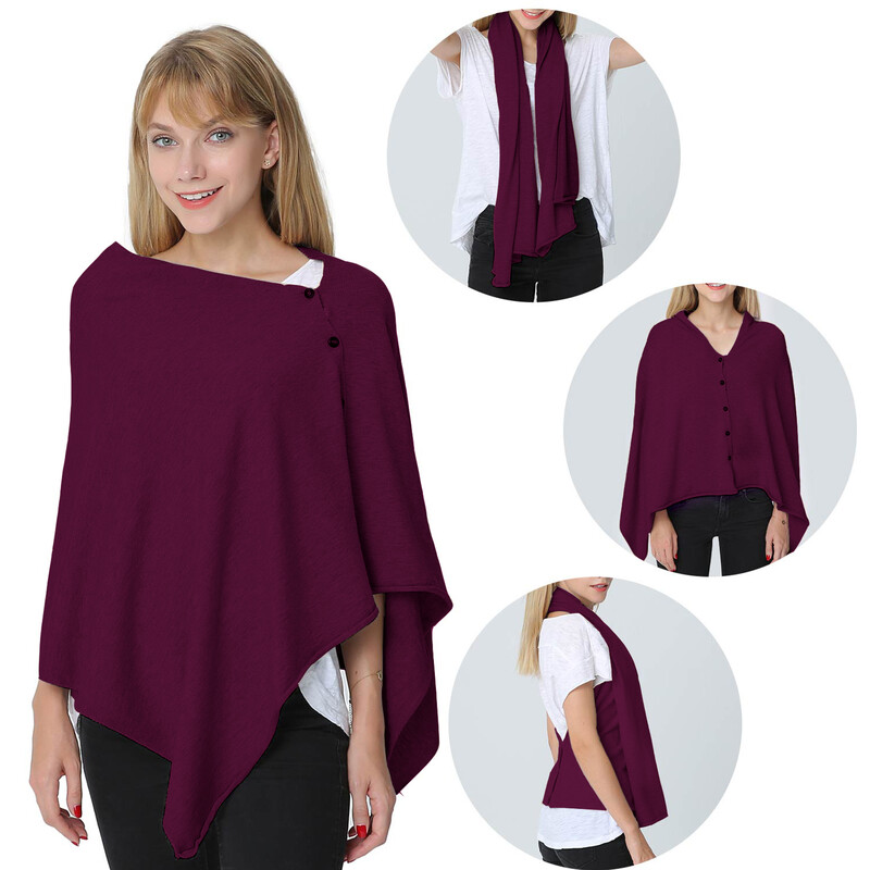 PULI Womens Shawl 44044 burgundyF