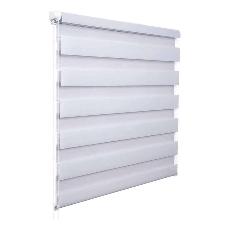 WOLTU Doppelrollo Klemmfix ohne Bohren Grau B70 x H150 cm, Duo Rollo Lichtdurchlässig für Innenverdunkelung, Zebra Rollo mit Kette - Seitenzugrollo für Fenster und Tür