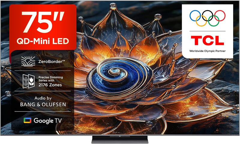 TCL 75Q8C 75" 189 cm 4K QD Mini LED HDR PREMIUM TV avec Google TV