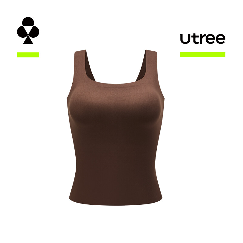 Utree Women's Seamless Bralette Tank Top with Pads, Antibacterial 10A, Spring/Fall Underwear - Taupe - 160/90(M)