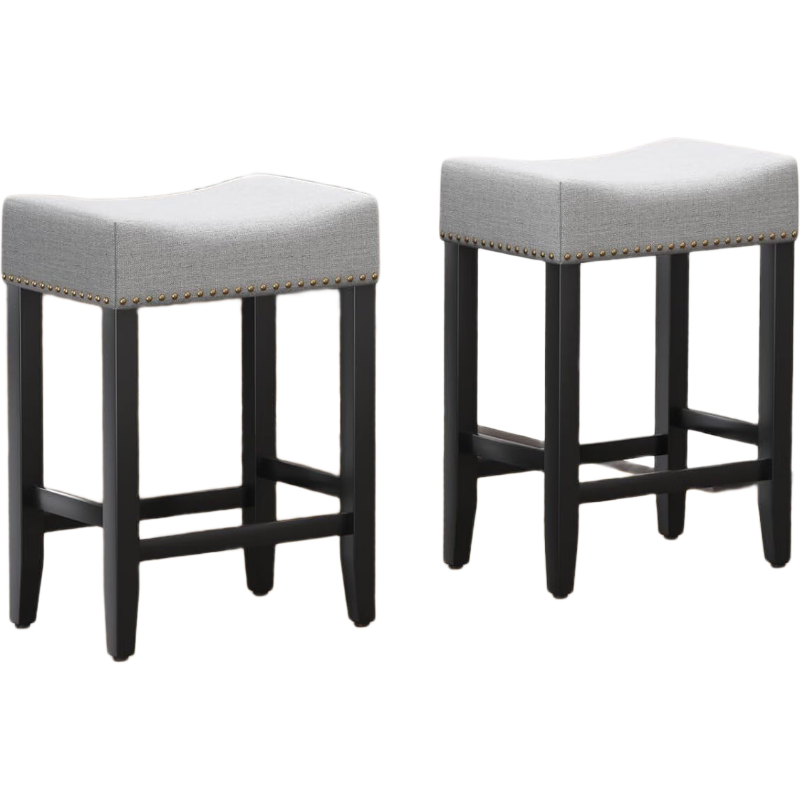 Ckaff barkrukken set van 2, 65,5 cm hoge barkrukken, keukenstoelen, gemaakt van linnen, make-upstoel, eetkamerstoel, badkamerkruk, kantoorkruk, baliekruk met voetsteun voor keuken, woonkamer