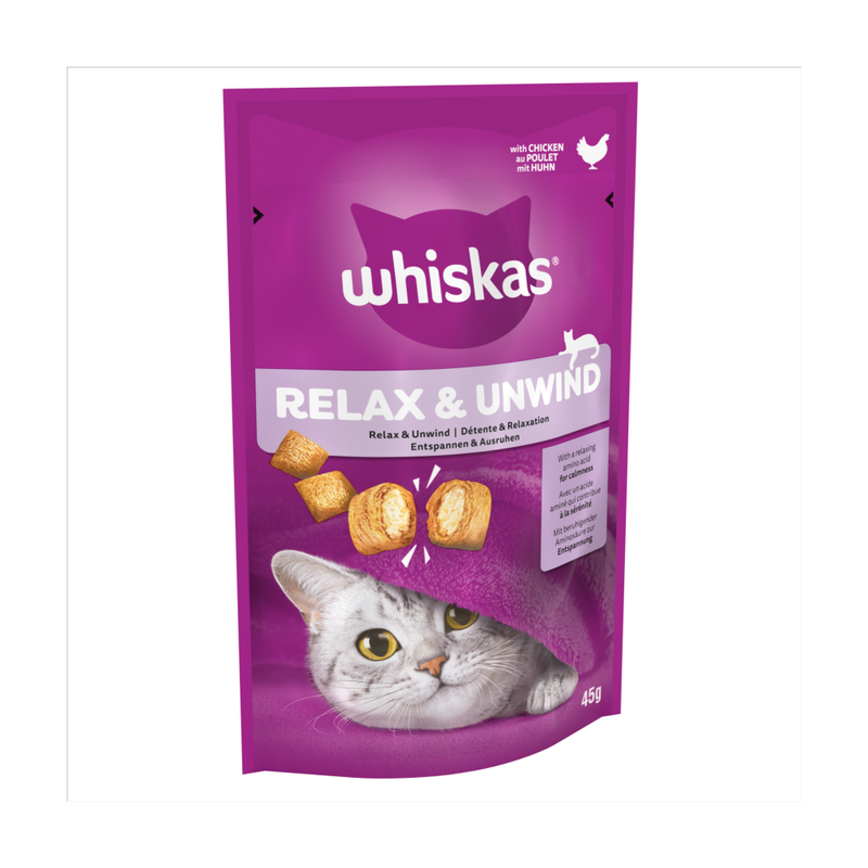 Relax & Unwind Adult Cat Treats with Chicken 45g