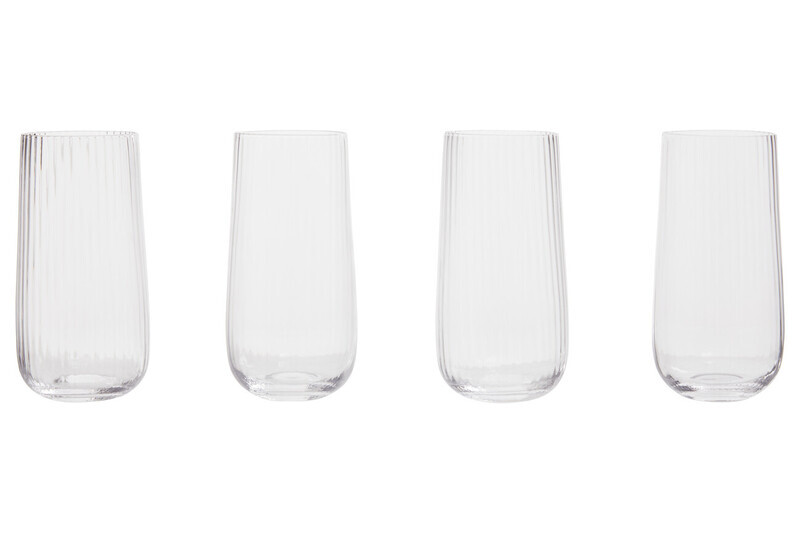 Elegant Set of 4 Large Glass Tumblers, Spacious Glass Tumblers For Kitchen, Durable D