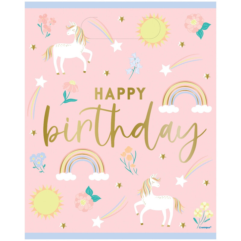 Unique Dainty Unicorn Party Bags, 8 pack