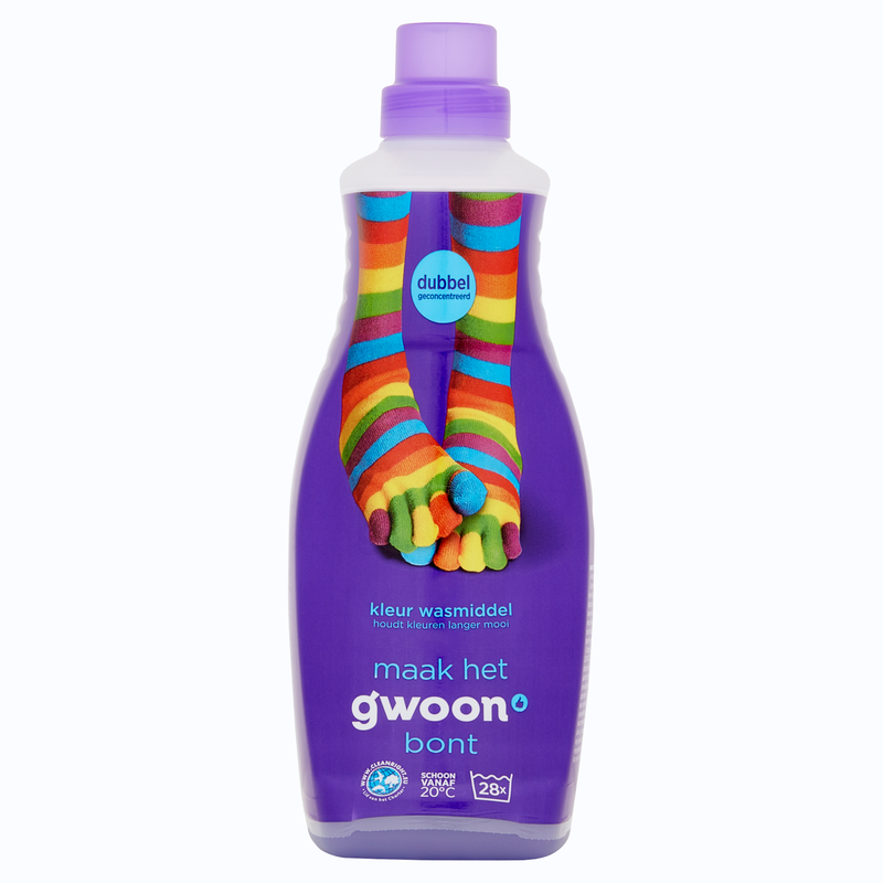 G'woon dubbel geconcentreerd wasmiddel voor gekleurde was 1 liter