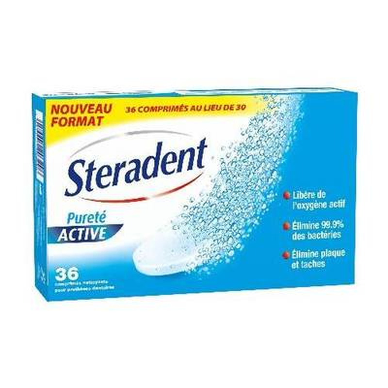 Steradent comprimés nettoyants pour prothèses dentaires x36