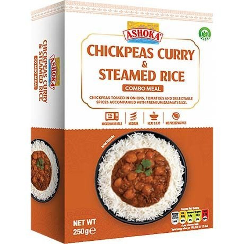 ASHOKA Kikkererwten Curry&Stoomrijst 250G
