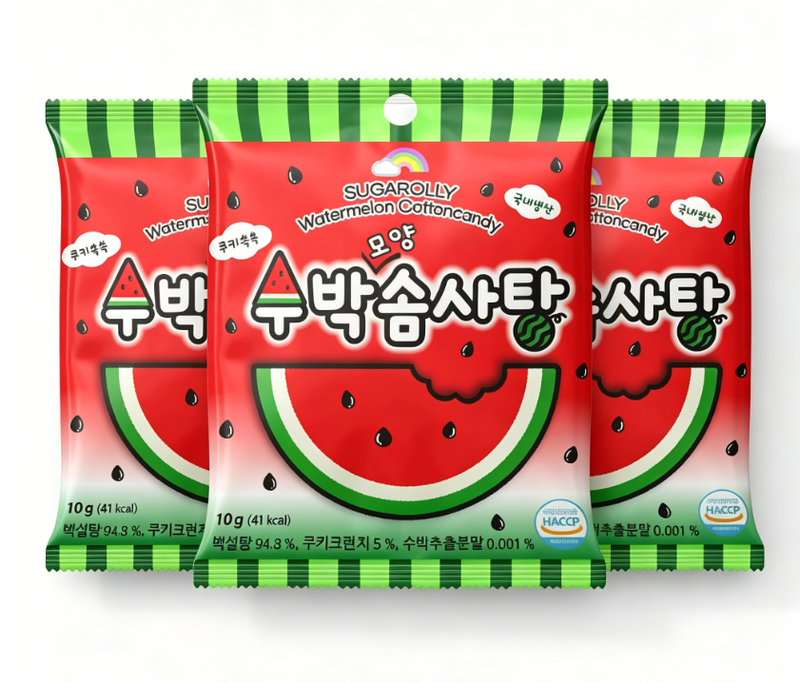 Sugarolly Watermelon Cotton Candy 10g x 3pcs